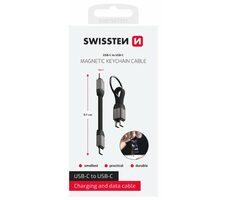 Swissten Magnetisches Schlüsselanhängerkabel USB-C (M) - USB-C (M) 9,7 cm / 15 W