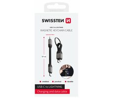 Swissten Magnetisches Schlüsselanhängerkabel USB-C (M) - Lightning 9,7 cm / 15 W