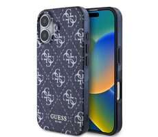 Guess IML Denim Effect MagSafe Back Cover für Apple iPhone 16 dunkelblau