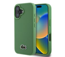 Lacoste Iconic Petit Pique Woven Logo MagSafe Backcover für Apple iPhone 16 PLUS grün