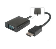 Ausgepackt - PremiumCord HDMI-zu-VGA-Konverter mit 3,5-mm-Stereo-Klinkenstecker / Schwarz / Ausgepackt