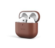 Epico Ledertasche Schutzhülle aus Leder für Apple Airpods 4/4 (ANC) braun