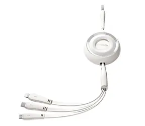 Joyroom S-A40 Ladekabel 3in1 USB-A (M) - USB-C + MicroUSB + Lightning (M) 3,5A 1m weiß