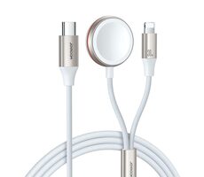 Joyroom S-IW012 Kabel 2in1 USB-C (M) - Lightnig (M) + magnetisches Ladegerät 1,5 m weiß 