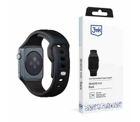 3mk Silikon-Uhrenarmband für Apple 38/40/41 mm, Schwarz