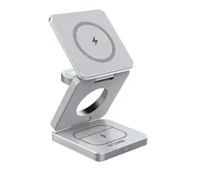 Blitzwolf BW-IW30 silber / Kabelloses Ladegerät 3in1 / 20W / USB-C 