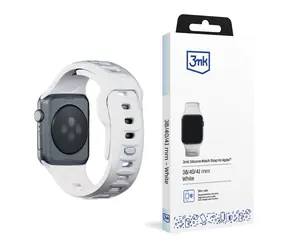3mk Silikon-Uhrenarmband für Apple 38/40/41 mm, Weiß