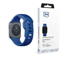 3mk Silikon-Uhrenarmband für Apple 42/44/45/49 mm, Blau