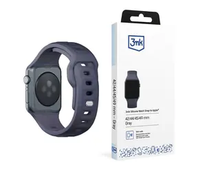 3mk Silikon-Uhrenarmband für Apple 42/44/45/49 mm, Grau
