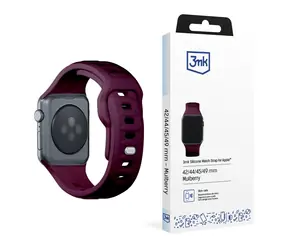 3mk Silikon-Uhrenarmband für Apple 42/44/45/49 mm Mulberry