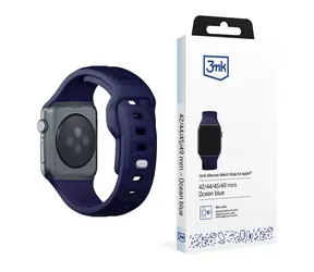 3mk Silikon-Uhrenarmband für Apple 42/44/45/49 mm, Ozeanblau