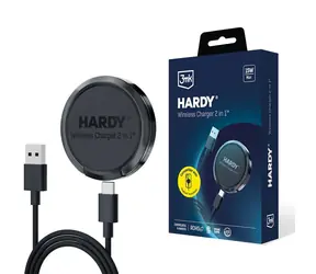 3mk HARDY Wireless Charger 2in1 kabelloses Ladegerät mit Standfunktion 15W schwarz