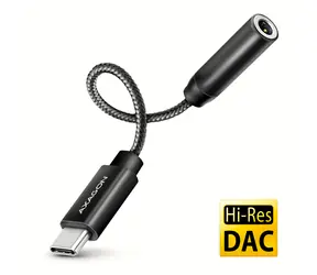 Axagon ADA-HC Audioadapter USB-C (M) - 3,5 mm Klinke (F) schwarz 