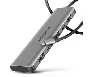 Axagon HMC-5H, USB 5Gbps Hub, 3x USB-A, HDMI 4k/30Hz, PD 100W, USB-C Kabel 100cm