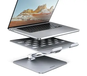 Axagon STND-LQ, HQ Aluminium-Laptopständer für 10"- bis 17,3"-Laptops, höhen- und winkelverstellbar, grau