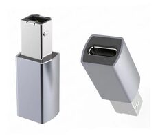 PremiumCord Aluminium-Adapter USB C Buchse - USB2.0 B Stecker