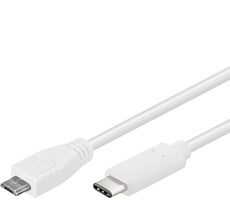 PremiumCord Kabel USB C Stecker - USB 2.0 Stecker Micro-B Stecker 1m weiß