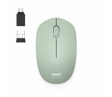 PORT CONNECT Wireless COLLECTION oliv / kabellose Maus / USB-A/USB-C-Dongle / 2,4 GHz / 1600 DPI