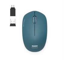 PORT CONNECT Wireless COLLECTION Saphir / kabellose Maus / USB-A/USB-C-Dongle / 2,4 GHz / 1600 DPI