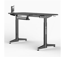 Ultradesk LEVEL V2 schwarz / Elektrisch verstellbarer Gaming-Schreibtisch / 140 x 68 x 72-117 cm / Kopfhörer- & Getränkehalter