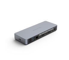 Hyper® HyperDrive USB-C Dockingstation 14 in 1 Silber / 2xHDMI 4K60Hz / 1xGigabit / 1x3,5mm / 2xDP / 5xUSB / 2xUSB-C 