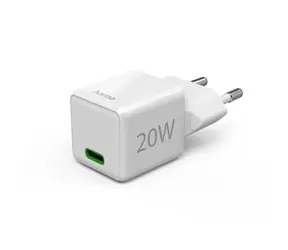 HAMA USB-C Mini-Ladegerät weiß / 20W / USB-C / QC / PD / LED-Anzeige