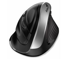 Genius Ergo 8250S schwarz-silber / Vertikale Funkmaus / 1600 dpi / 6 Tasten / 2,4GHz