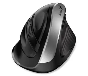 Genius Ergo 8250S schwarz-silber / Vertikale Funkmaus / 1600 dpi / 6 Tasten / 2,4GHz