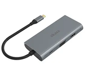 Akasa AK-CBCA21-18BK Dockingstation / USB-C / VGA / HDMI / RJ45 / 3x USB-A / SD/MicroSD