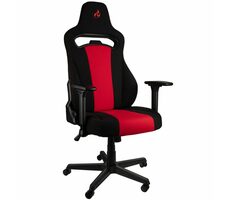Nitro Concepts E250 Inferno Red schwarz-rot / Gaming-Stuhl / Stoff / verstellbar / Rollen / Belastbarkeit 125 PS