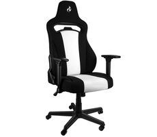 Nitro Concepts E250 Radiant White schwarz-weiß / Gaming-Stuhl / Stoff / verstellbar / Rollen / Belastbarkeit 125 kg