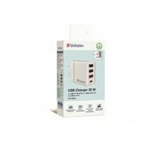 Verbatim USB-Wandladegerät 30 W weiß / 30 W / 4 Anschlüsse 