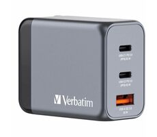 Verbatim GNC-65 Reiseadapter / GaN / 2x USB-C PD 65 W / USB-A QC 3.0