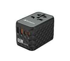 Verbatim UTA-05 Universal-Reiseadapter / 2x USB-C / PD 65W / 2x USB-A schwarz