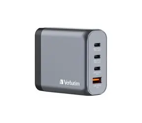Verbatim GNC-140 Reiseadapter / GaN / 2x USB-C PD 140W / USB-C PD 18W / USB-A PD 18W / schwarz