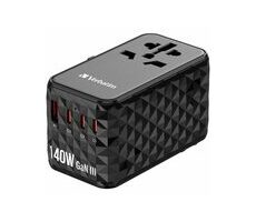 Verbatim UTA-10 Universal-Reiseadapter / 2x USB-C PD 100 W / USB-C PD 65 W / USB-A QC 3.0