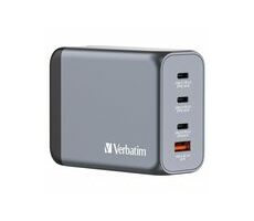 Verbatim GNC-200 Reiseadapter / GaN / USB-C PD 100 W / USB-C PD 65 W / USB-A QC 3.0