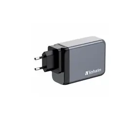 Verbatim GNC-240 Reiseadapter / GaN / 3x USB-C PD 140W.100w.65W / USB-A QC 3.0