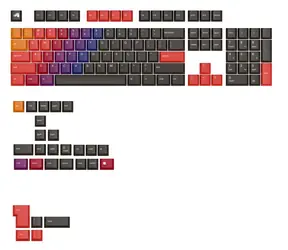 Austauschbare Tasten von Glorious GPBT Gradient (ANSI US) - Celestial Fire / PBT / 131 Stück / ANSI US-Layout / Cherry MX(+) 