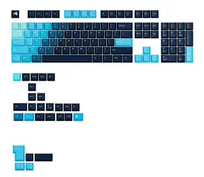 Austauschbare Tasten von Glorious GPBT Gradient (ANSI US) - Celestial Ice / PBT / 131 Stück / ANSI US-Layout / Cherry MX(+) 
