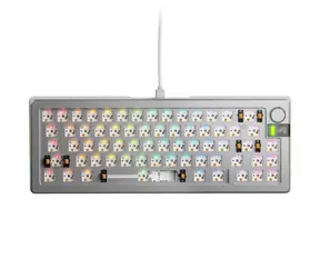 Glorious GMMK 3 Pro 65% Barebone ANSI Silber / Gaming 65% TKL / USB-C / ohne Schalter / ANSI-Layout / RGB / 1,4 m