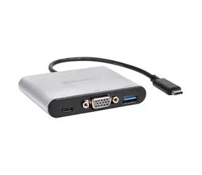 Silverstone SST-EP06C silber / Dockingstation / USB-C 3.1 - USB-C + USB-A + VGA