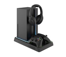 FIXED Multifunktionsstation für Xbox Series X und S mit Belüftung und Aufladung für zwei Xbox Controller schwarz