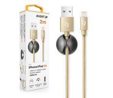 Aligator Datenkabel Premium 2A / Lightning 2m gold