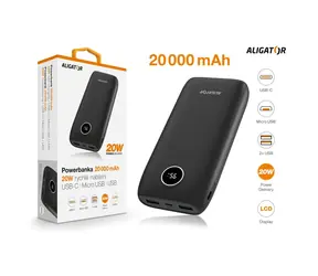 Aligator Powerbank PD20W+QC22.5W / 20000mAh / schwarz