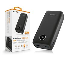 Aligator Powerbank Power Delivery 20W / Schnellladung / 30.000 mAh / schwarz