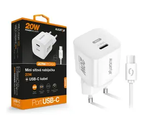 Aligator Fast Charger Mini / PD 20W / USB-C/USB-C Kabel / weiß