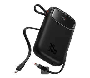 Baseus Qpow2 10000mAh 30W mit USB-C Kabel schwarz / Powerbank / 3xUSB-C / 1xUSB-A