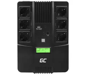 Grüne Zelle 800VA | 480W / AiO Backup-Stromversorgung / 2-6ms / 12V/9Ah / 6x Schuko