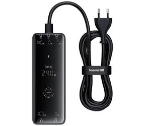 Baseus Digital Charger 240W GaN (P10163901113-00) Ladestation schwarz / 3xUSB-C / 1xUSB-A / 1xDC